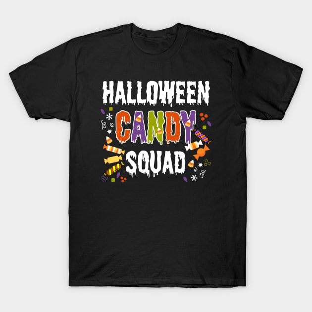 Cute Halloween Candy Squad T-Shirt by MedleyDesigns67